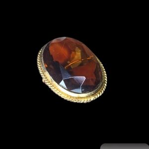 Vtg Rootbeer Glass Brooch